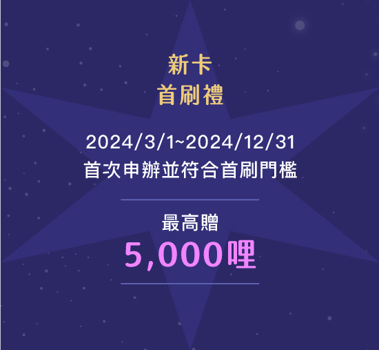 新卡首刷禮