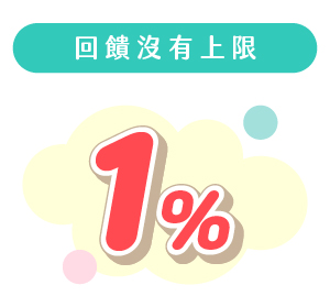 國內外一般消費1%現金回饋無上限